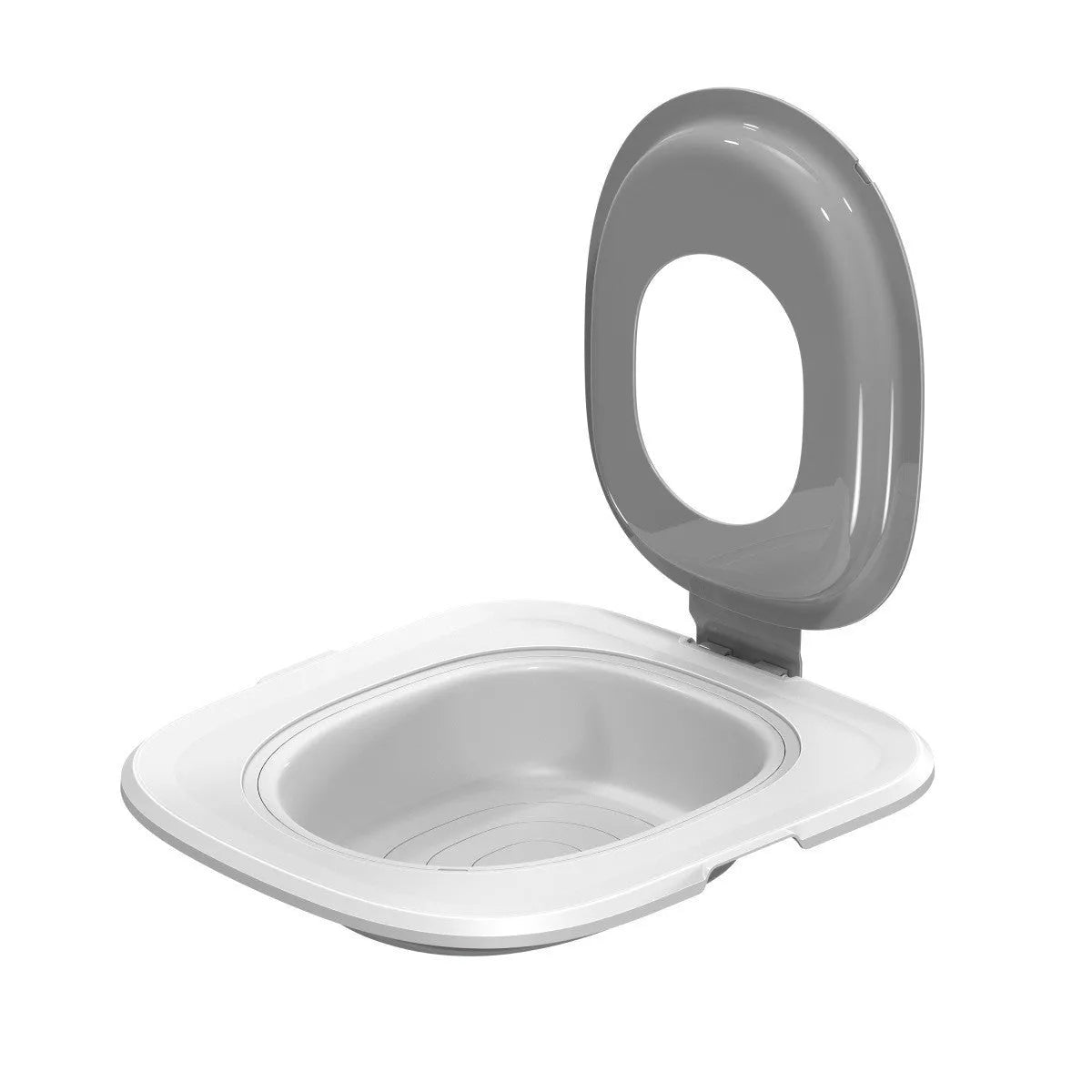 Fifth generation cat toilet trainer mat in blue, grey, or green colours with ABS plastic construction