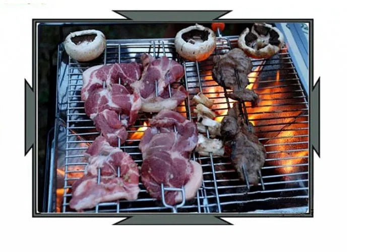 Portable black steel charcoal stove, box type, split furnace, 300 x 200 x 150mm for outdoor use