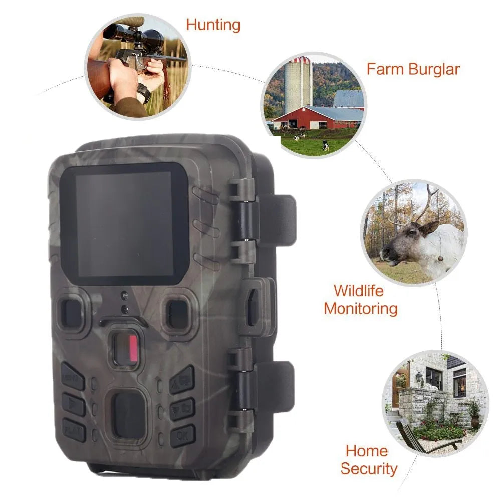 Black plastic infrared night vision surveillance device for 12MP monitoring