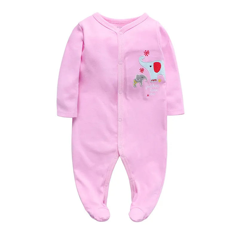 Cotton one-piece baby outfit with dinosaur print design for 3-12 month infants