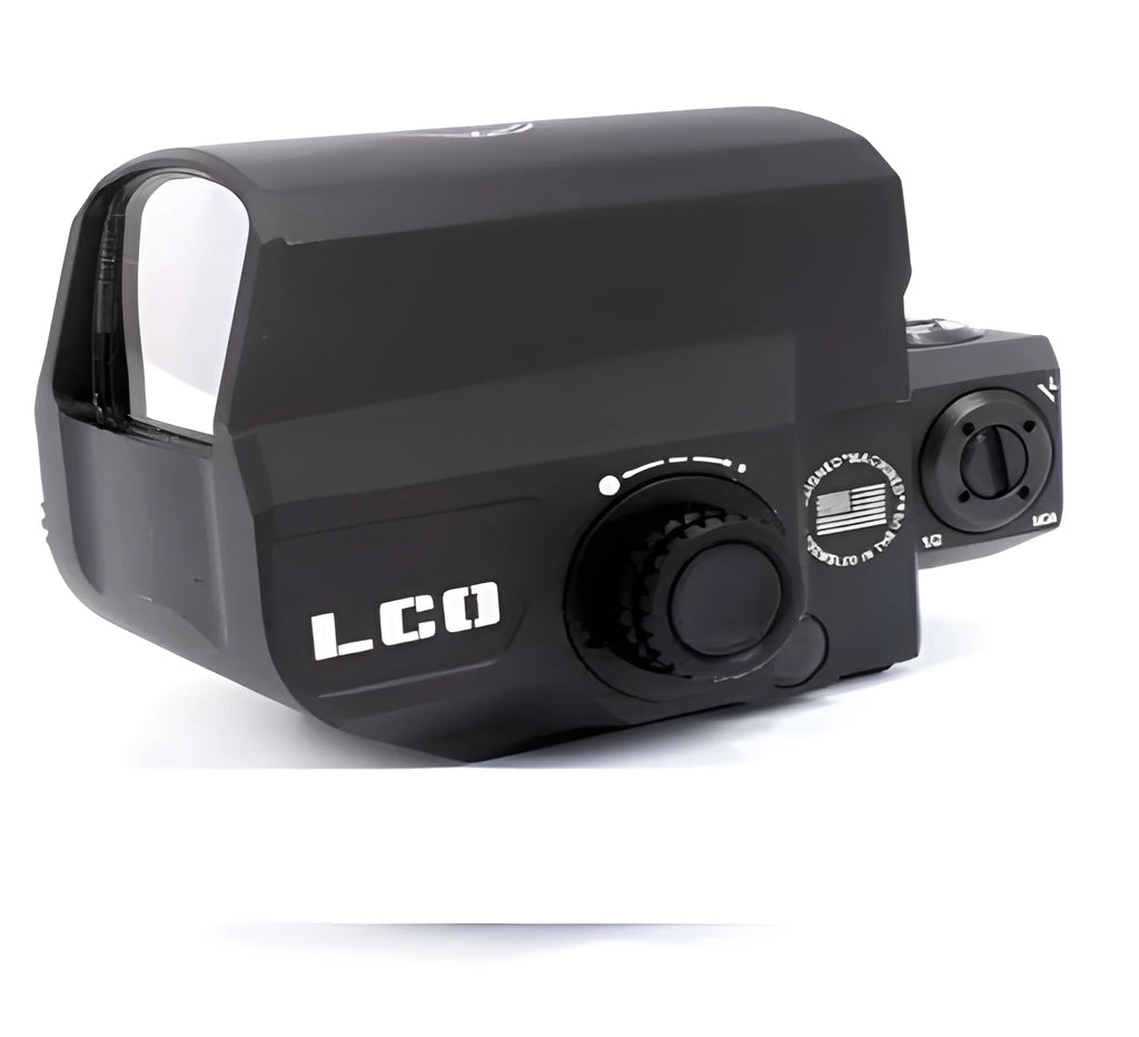 LCO tactical red dot sight with holographic reflex display and 20mm rail mount for rifles