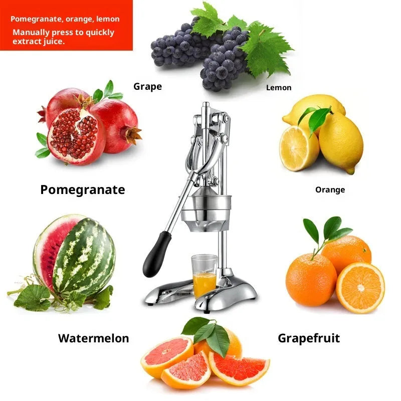 Booth manual orange juice squeezer in silver metal, single mold Chinese style