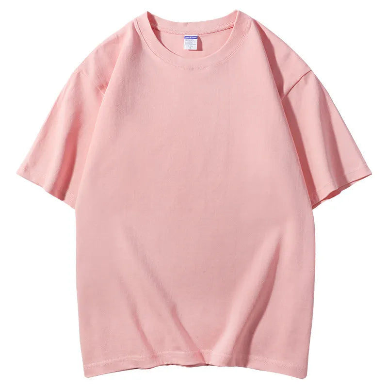 European style 300g cotton round neck T-shirt with printing pattern in multiple colour options