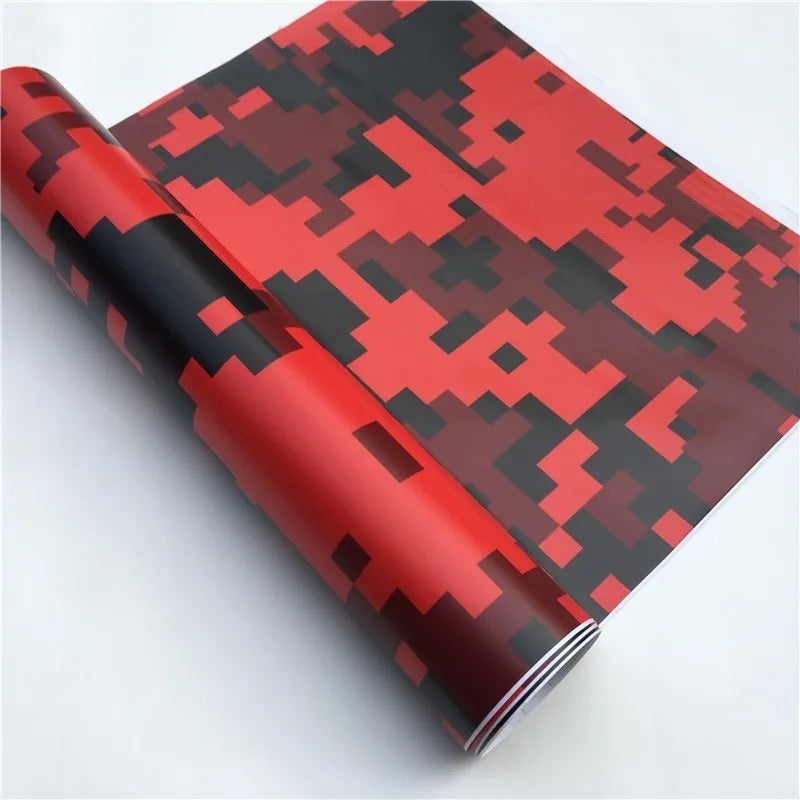 Digital camouflage colour changing film roll in blue colour on white background showing texture