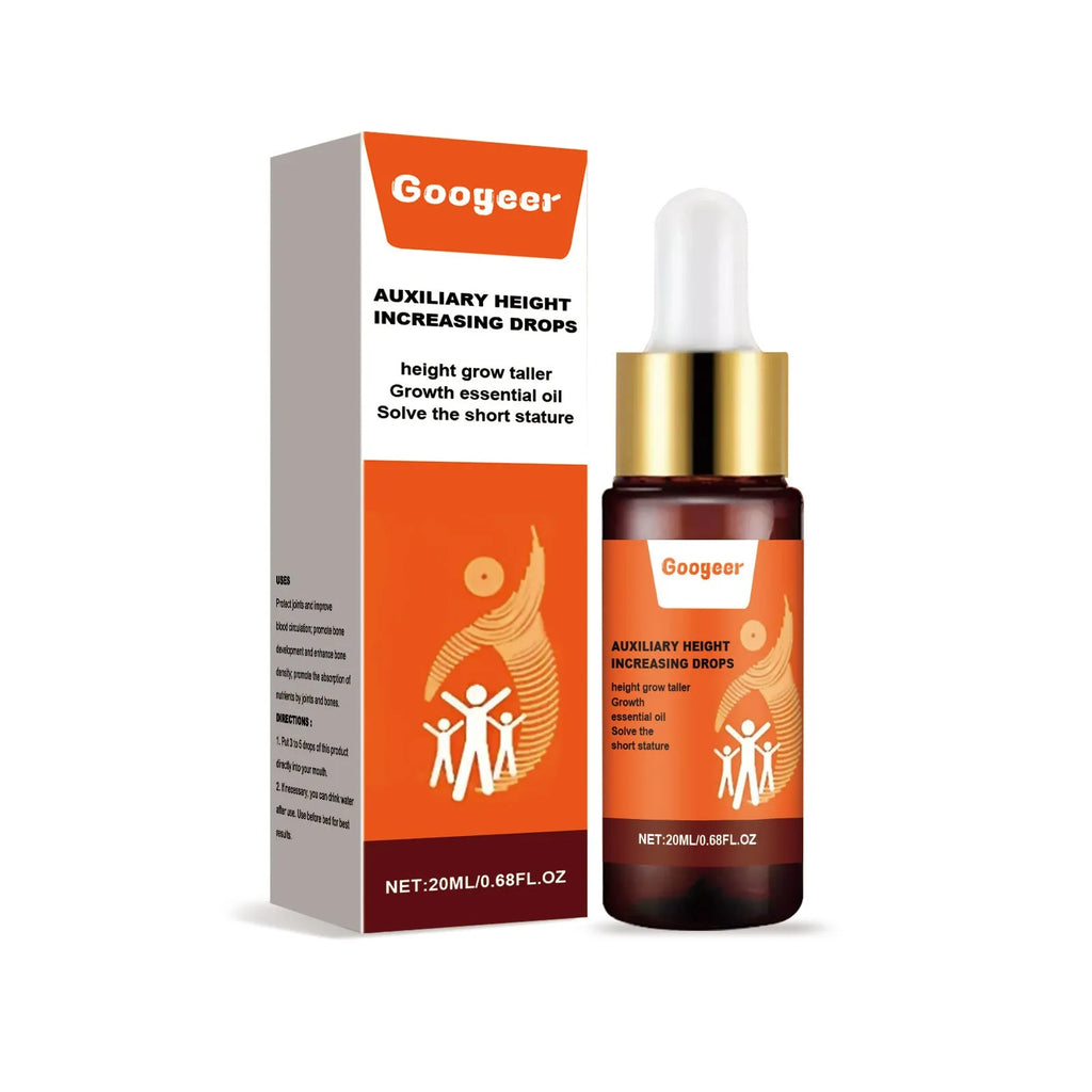 Googeer 20ml auxiliary height increasing drops bottle with peppermint extract and vitamin B1 formula