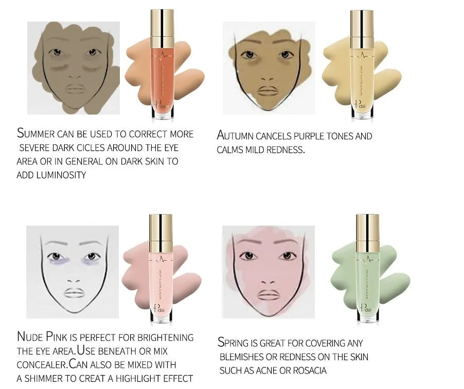 PUDAIER liquid concealer in 5ml tube, 22 colours available, fine texture face makeup