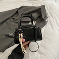 Korean style shell-shaped small square women's shoulder bag in soft PU material with pendant option