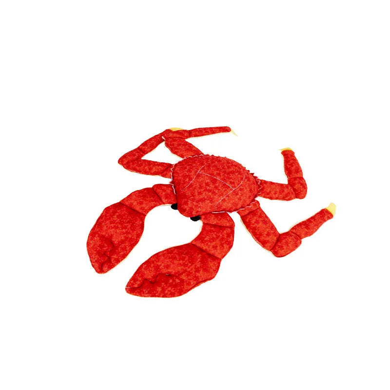 Plush squeaky pet toy in King Crab colour for interactive play with dogs and cats