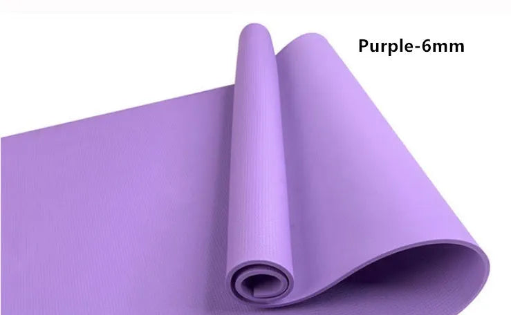 Red EVA fitness yoga mat, 173cm long, shown flat on a wooden floor.