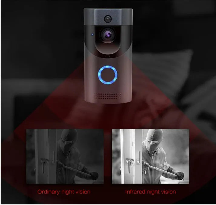Smart WiFi video doorbell with H1 programme, two-way audio, infrared night vision, and remote smartphone viewing