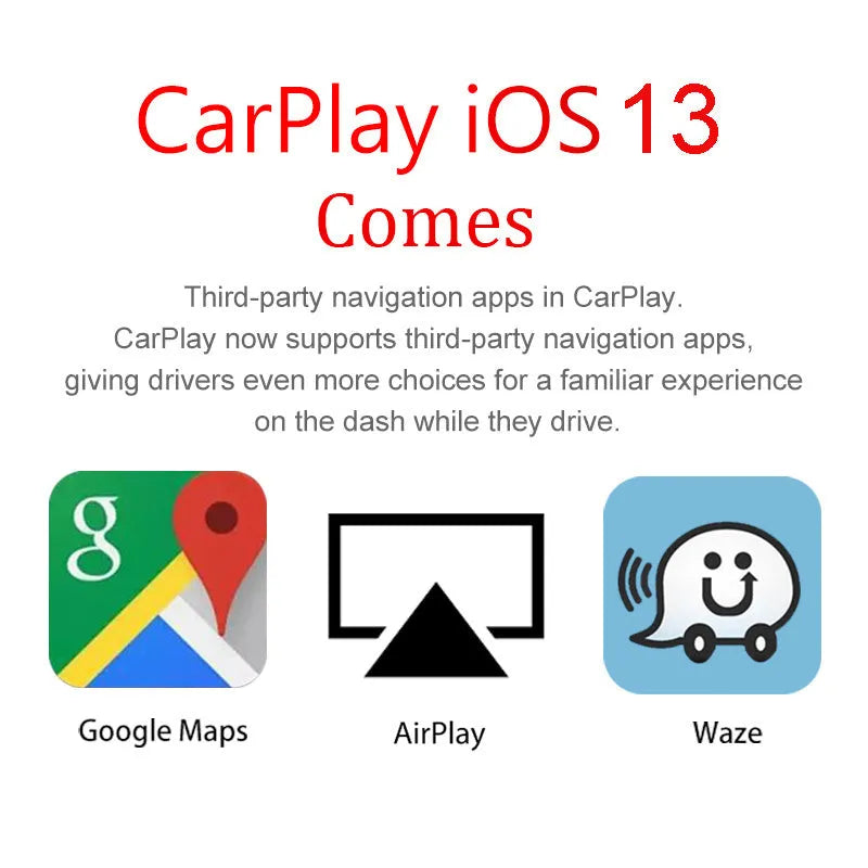Black Wireless CarPlay USB dongle for connecting iPhone to Android car navigation systems