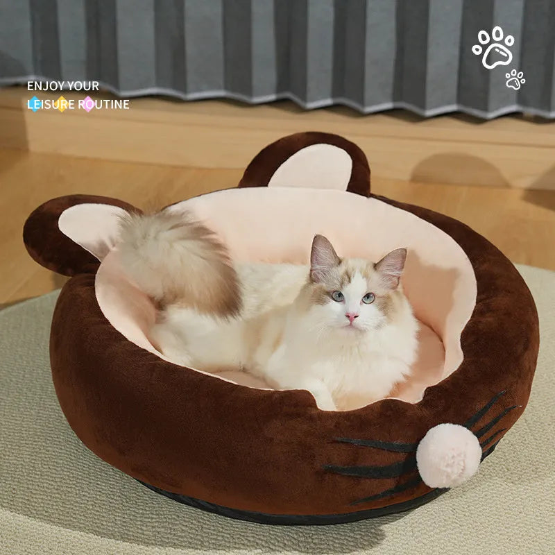 Lamb wool pet bed with PP cotton filling in Coffee or Gray, sizes S M L, rectangular calming pad for dogs and cats