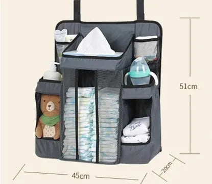 Baby bed crib storage bag in TC oxford cloth with PP board insert, free height adjustment