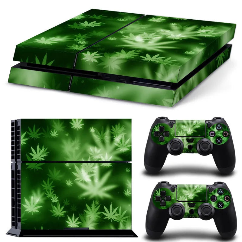 PS4 game console protective film kit showing 0.001mm thickness with multiple style options