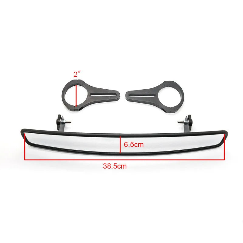 Black off-road wide-angle rearview mirror with 1.75 inch lens for RZR and Arctic Wildcat