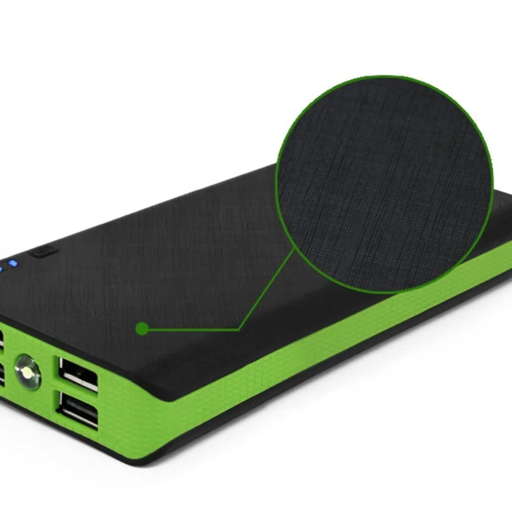 20000mAh 4U fast charging power bank in red, blue, green, yellow, and black colour options