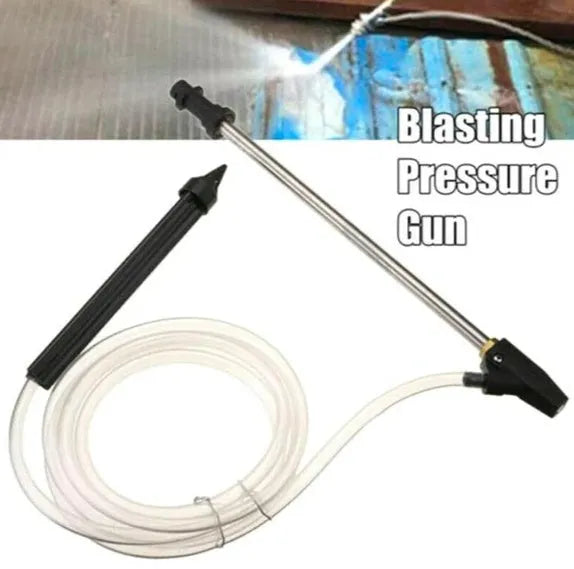 Ceramic rust removal nozzle with stainless steel handle for Karcher pressure washers.