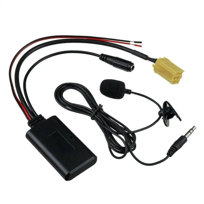 Black Bluetooth audio modification cable for 159SMART 451AUX car stereo with microphone option