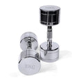 Silver electroplated pure steel dumbbell with ergonomic date-core handle