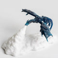 3D printed red dragon decorative lamp with glowing fire-breathing effect on a dark background
