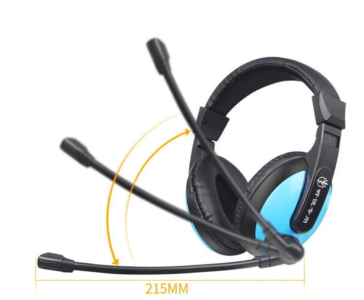 E-sports gaming headset with 40mm speakers in blue or red colour options