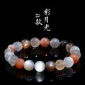 Natural colourful moonlight moonstone bracelet with 8mm beads in a single circle unisex design.