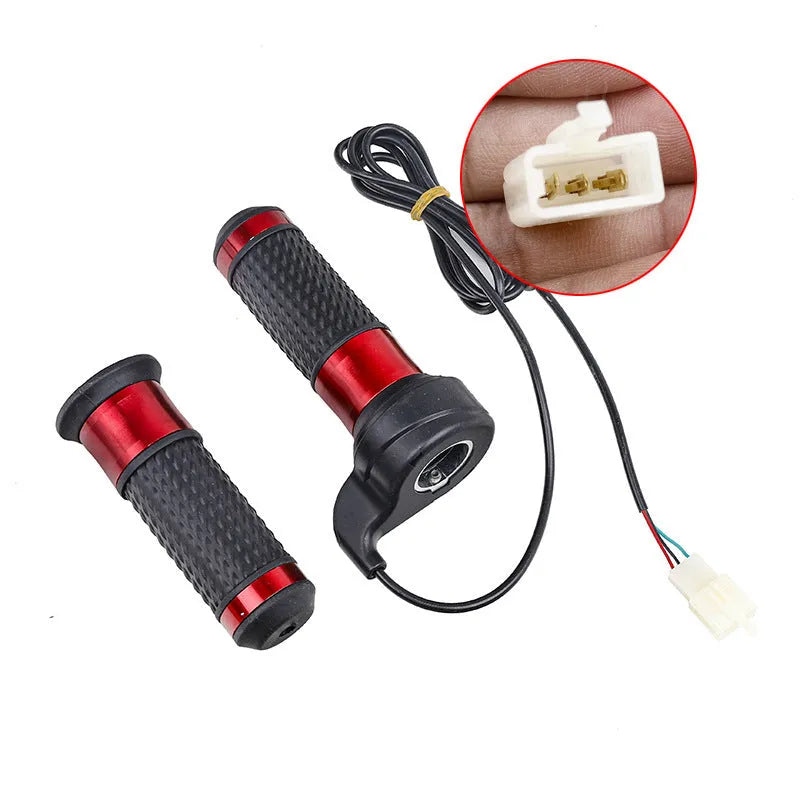 Three-speed rotating plastic handle for electric car accelerator conversion, shown with matching refuelling switch.