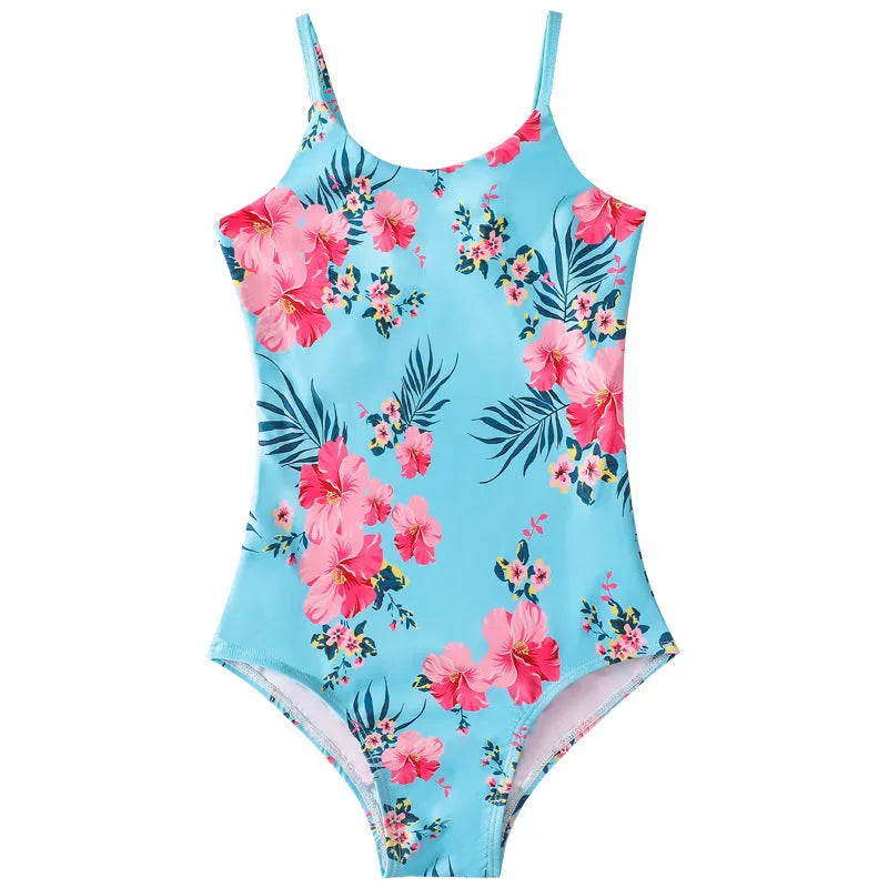 Children's mermaid style one-piece swimsuit in polyester with high elasticity, available in multiple colours and sizes 100-150cm