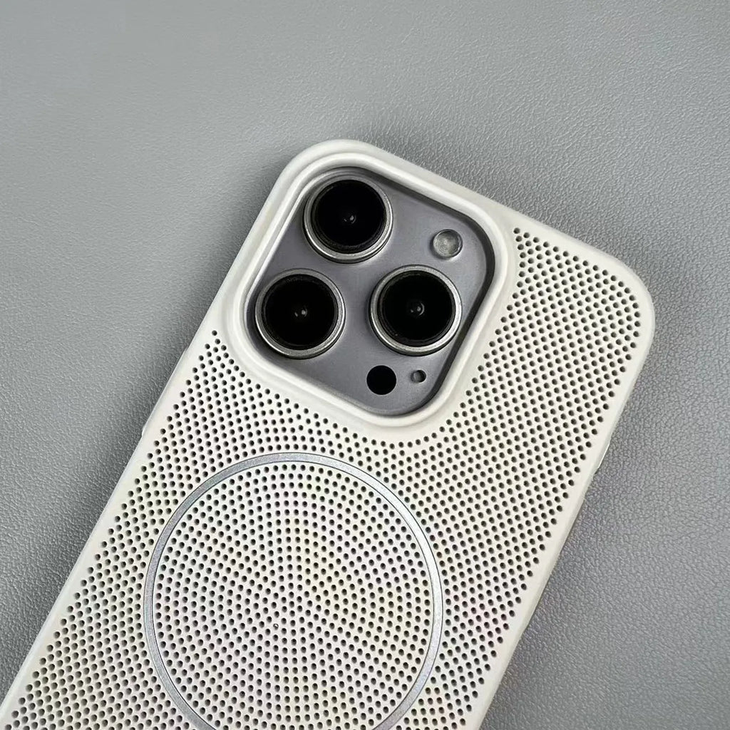 Thin frosted magnetic hard phone case for iPhone, shown in green colour.