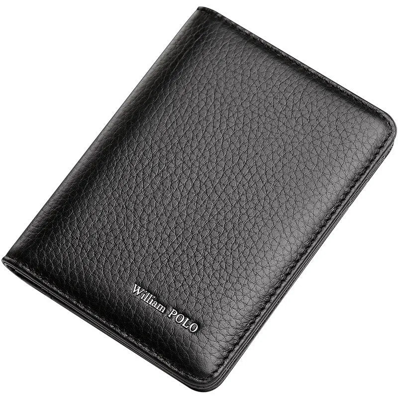 Ultra-thin cowhide card holder for driver's licence and ID cards in black, blue, red or pink