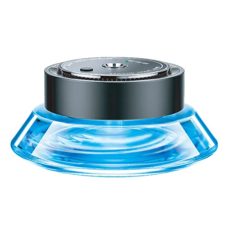 Smart Spray car-mounted air freshener unit in black and green colour options with refill bottle.