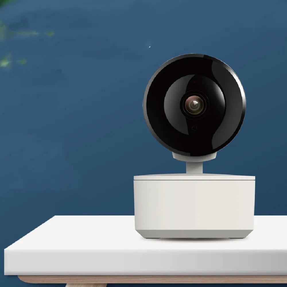Smart Wi-Fi indoor security camera with 1080p HD video and 355-degree pan rotation