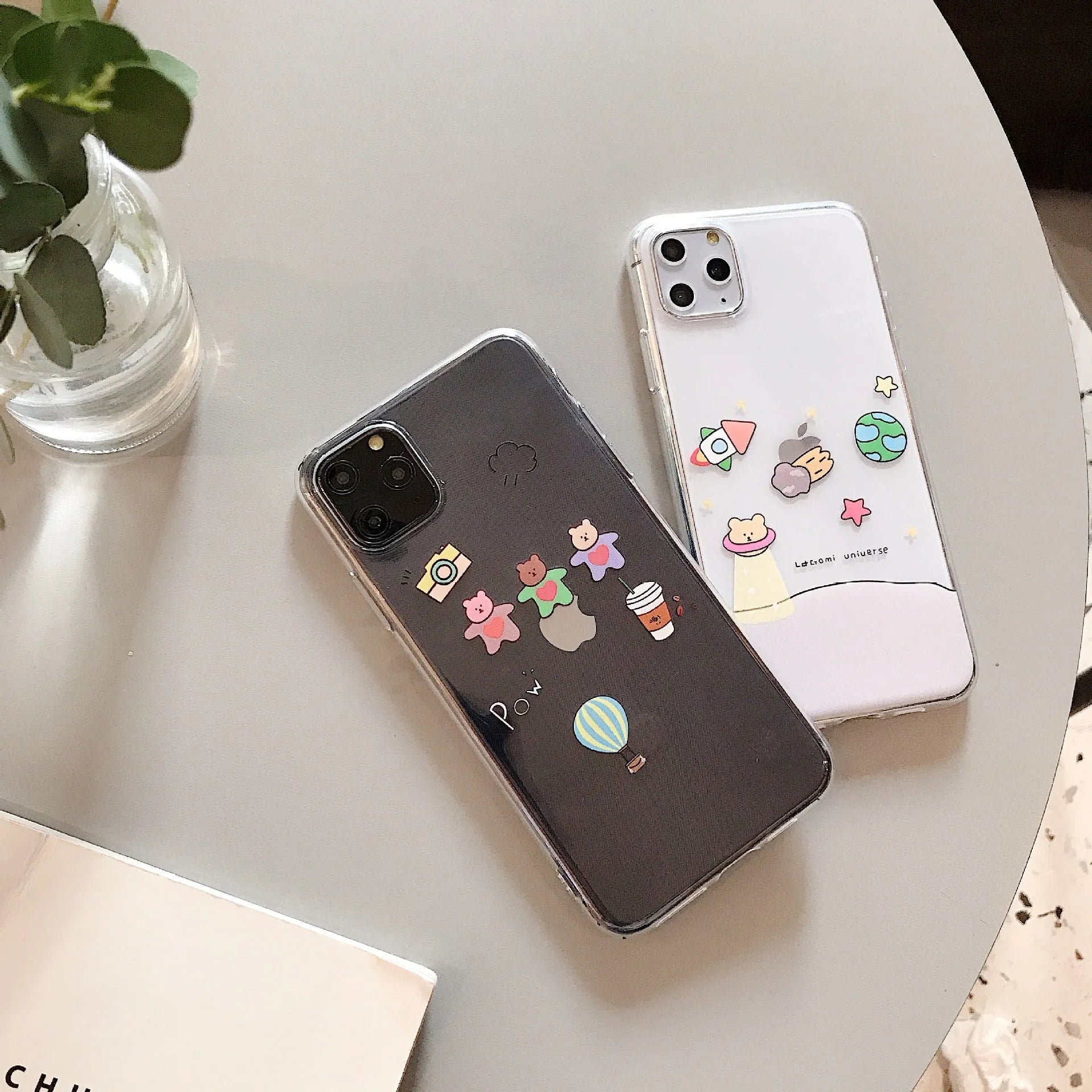 Graffiti bear TPU silicone phone case back cover on iPhone showing Bear A colour design