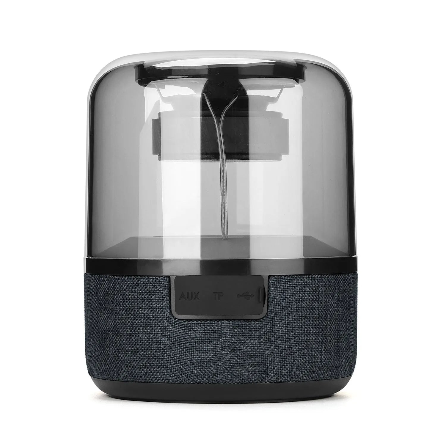 Four-colour light touch Bluetooth speaker with halo effect display showing wireless portable design