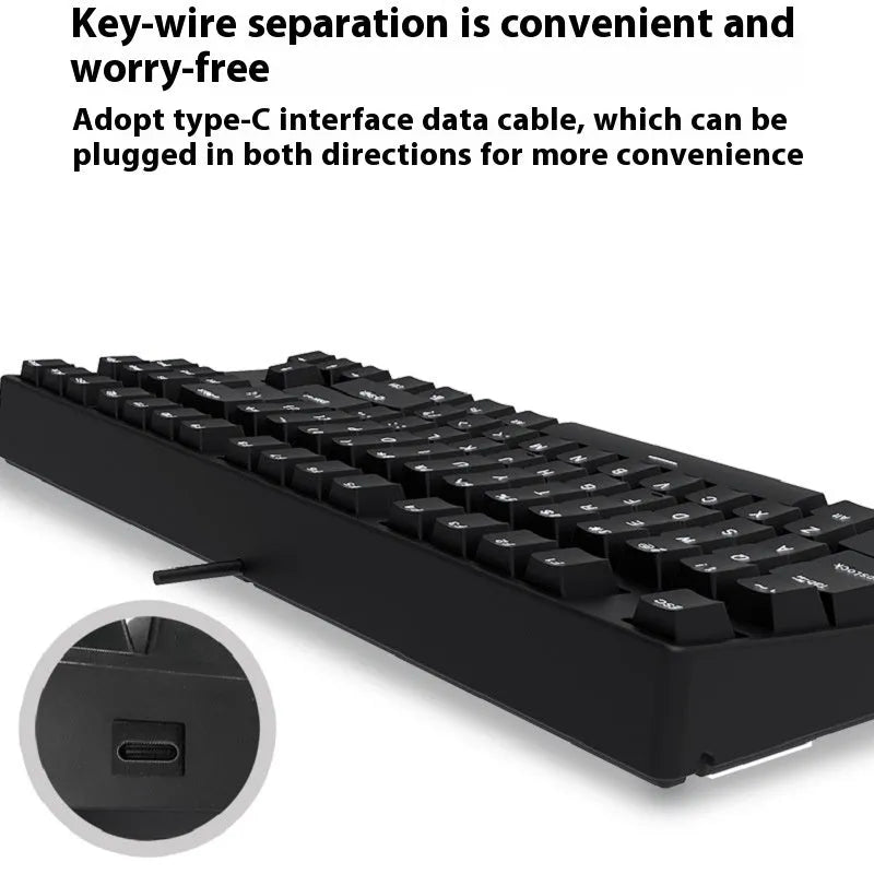 87-key mechanical keyboard with colourful keycaps and hot-swappable switches