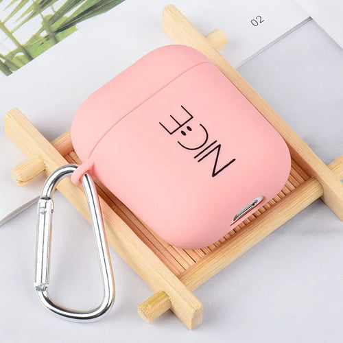 AirPods case cover in PC plastic with decorative patterns including flower and smiley face designs