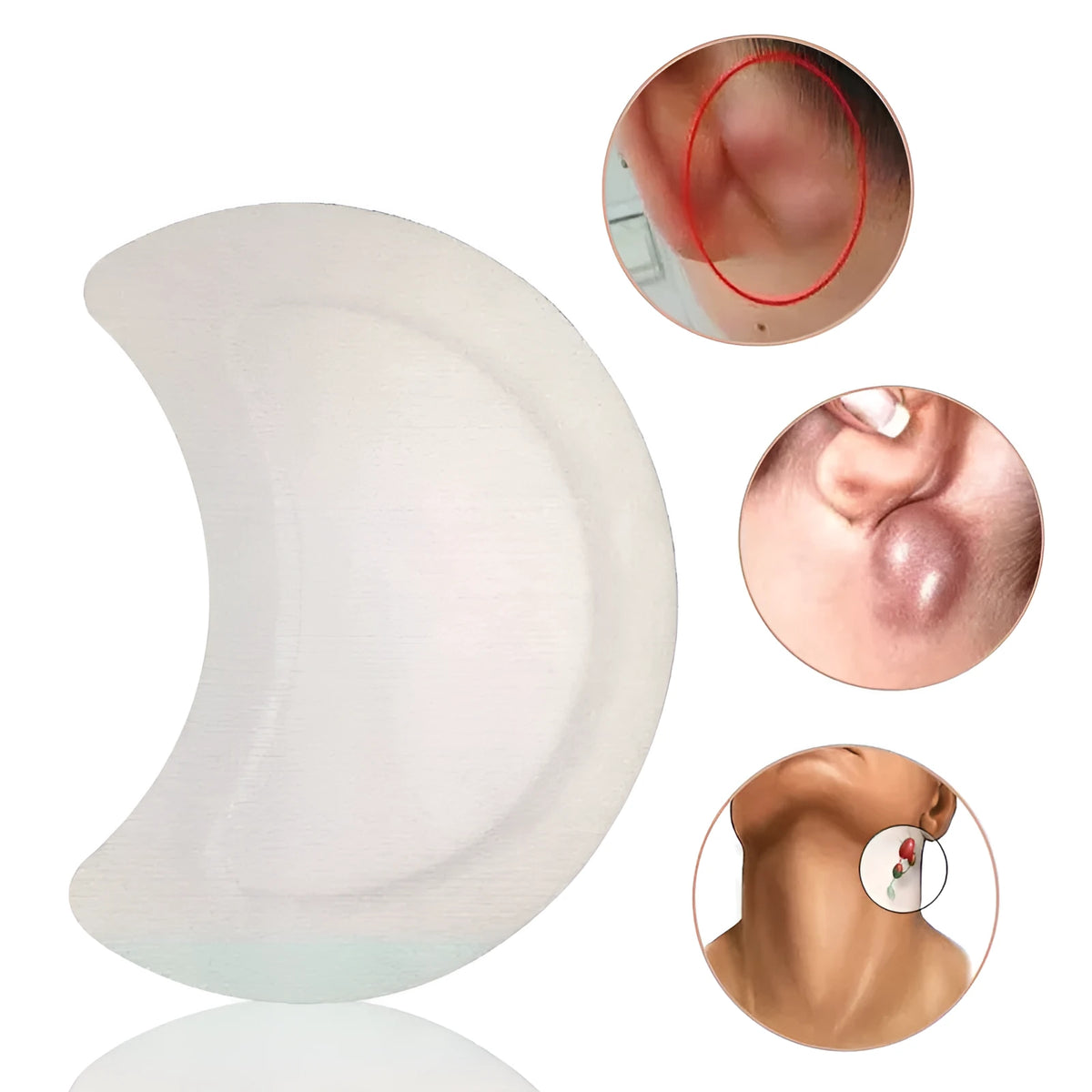 Neck lymphatic drainage patch adhesive sheet for lymph congestion relief and immunity support
