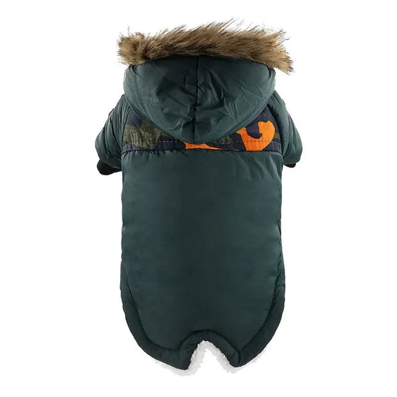 Blue thickened cotton warm pet dog coat jacket with buttons on side