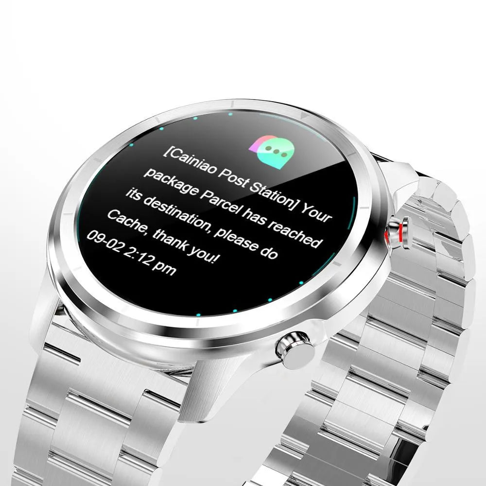 LEMFO LF26 smart bracelet showing 1.3 inch screen and side button in silver and brown colour option.