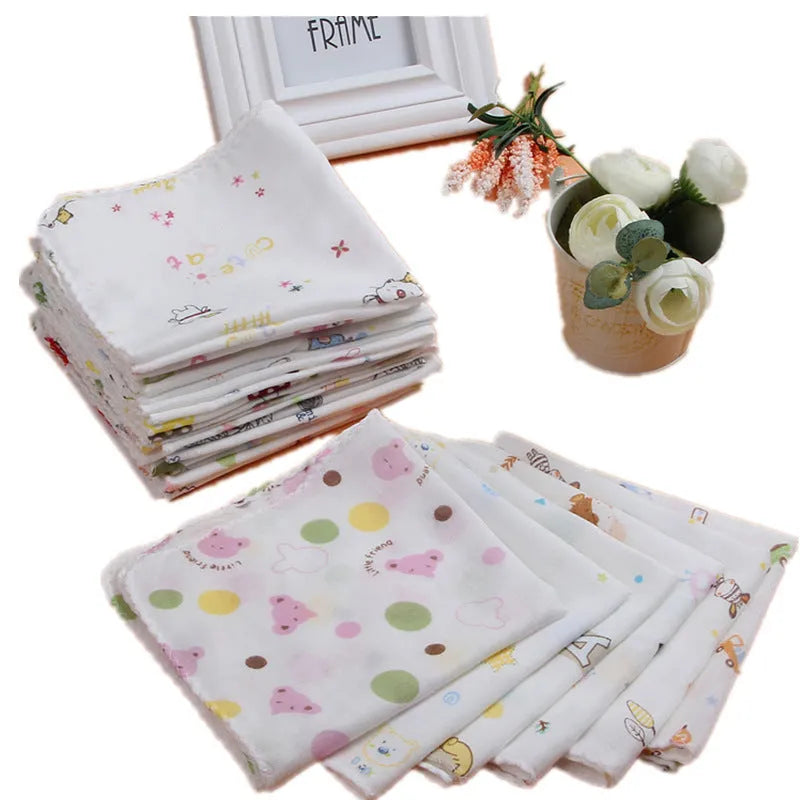 Baby gauze saliva towel in pure cotton, double layer, 29cm size, light beige