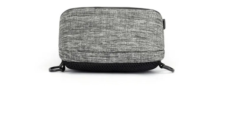 Dark blue waterproof Oxford cloth chest bag with zip and adjustable strap, shown front-on.