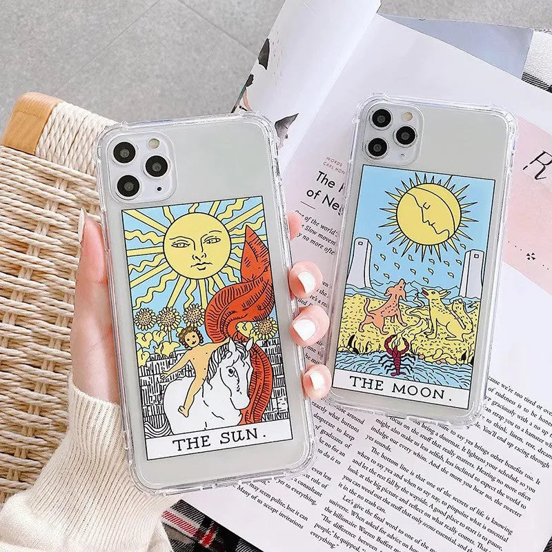Mythology comic design phone case in sun colour for iPhone with graffiti cartoon artwork