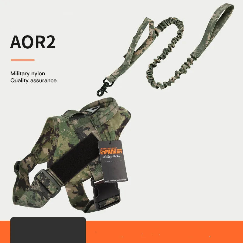 Large and medium dog harness in 1050D nylon with UTX buckle and military webbing, adjustable fit, black colour option