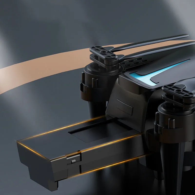 4K HD quadcopter with dual cameras, plastic body under 30cm, GPS return and headless mode features