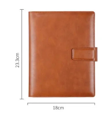 A5 leather notebook with buckle clip and 6-hole binding in multiple colours