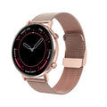 DT96 smart bracelet with 1.3-inch display and steel strap in black, rose gold, or silver