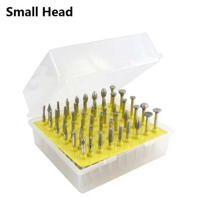 Alloy grinding head set with elliptical cone shape for glass jade stone grinding