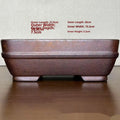 Handmade stoneware rectangular bonsai flower pot light brown high temperature fired