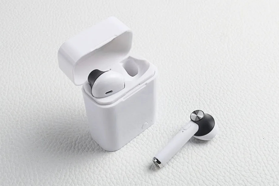 Sports Bluetooth wireless headset in black, silver, gold, red, and rose gold colours.