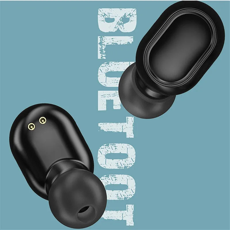 Black TWS digital display XT01 Bluetooth earphones with charging case showing battery percentage on screen.